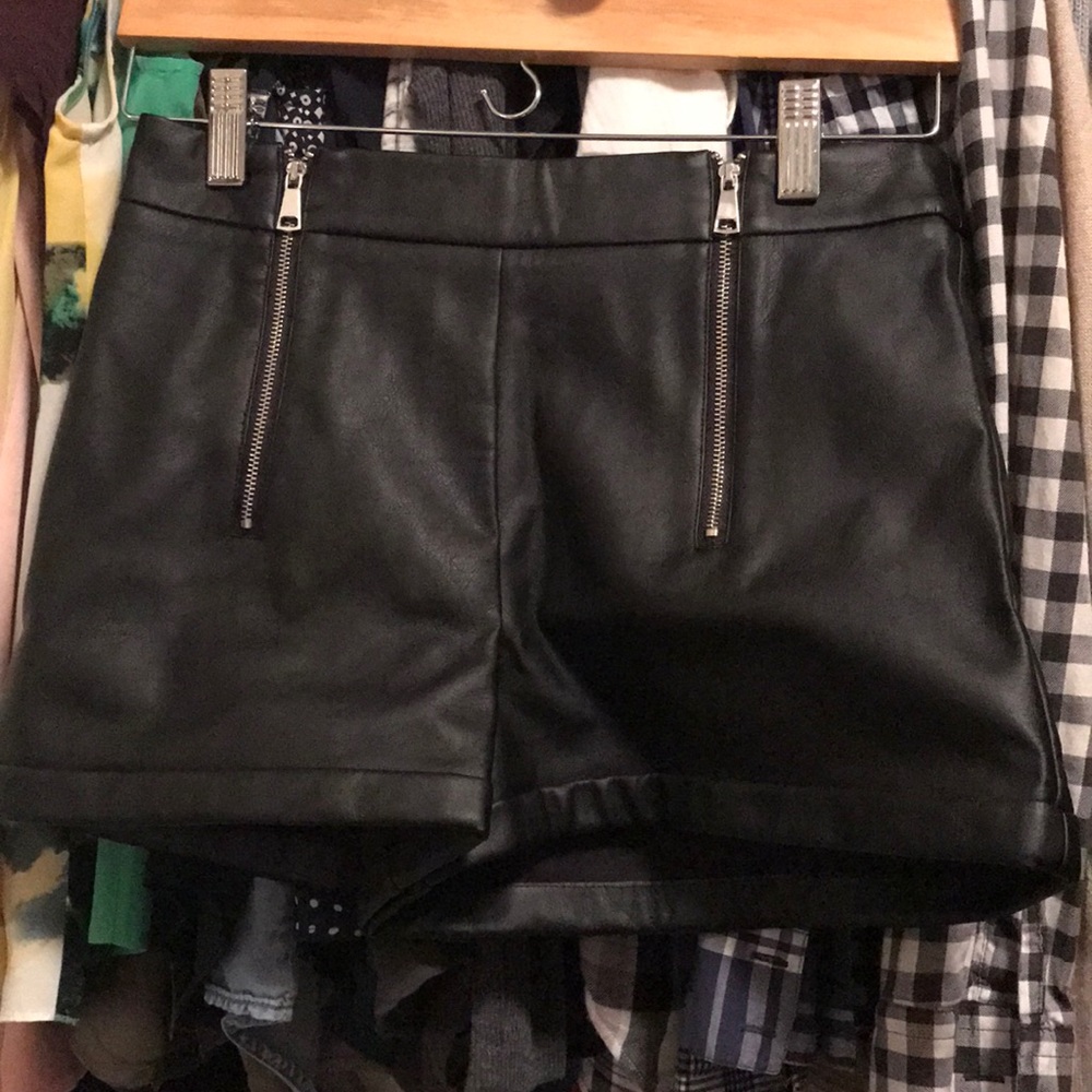 Zara faux leather shorts